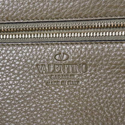 Valentino Garavani Alce Printed Calfskin Medium Rockstud Tote Army Green 7 of 7
