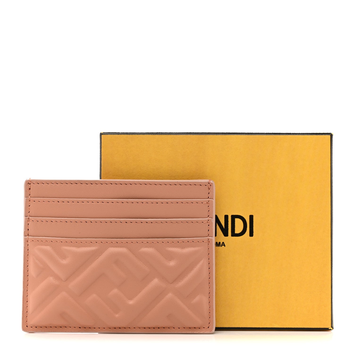 Fendi Nappa Matisse FF Embossed Card Holder Ballet Rose 8 of 8