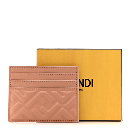 Fendi Nappa Matisse FF Embossed Card Holder Ballet Rose 8 of 8
