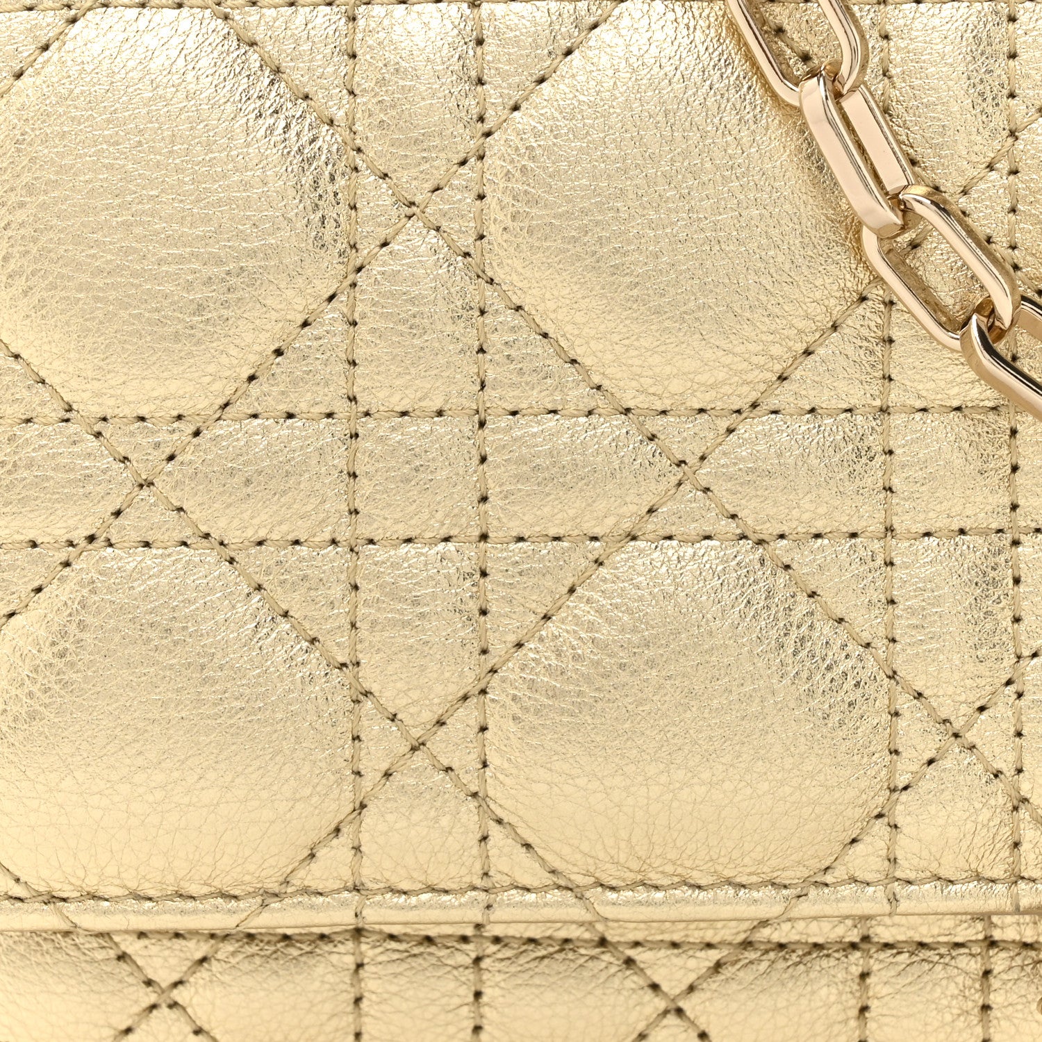 Christian Dior Metallic Lambskin Cannage Mini My Dior Bag Gold 9 of 13
