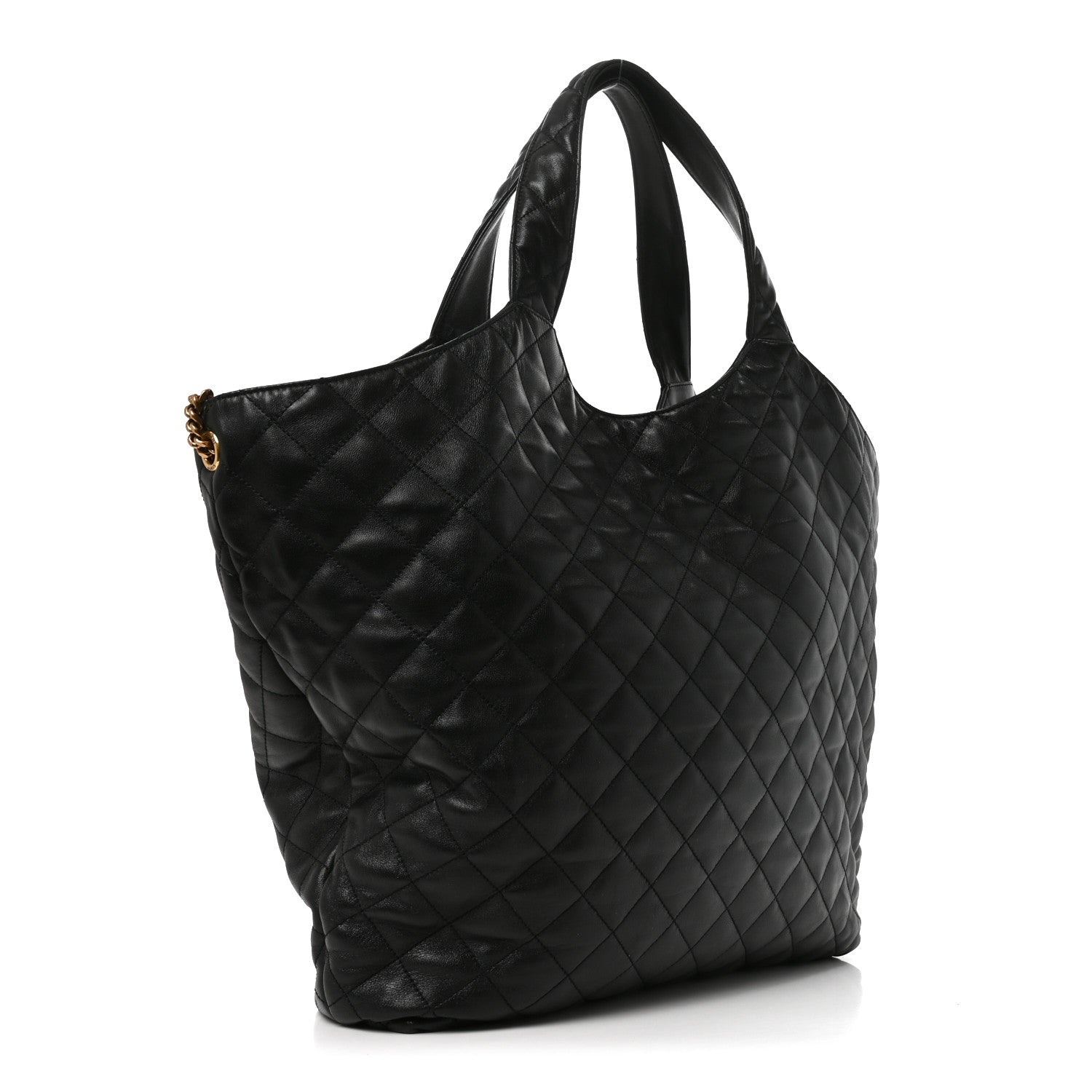 Saint Laurent Lambskin Quilted Maxi Icare Shopping Tote Black 3 of 10