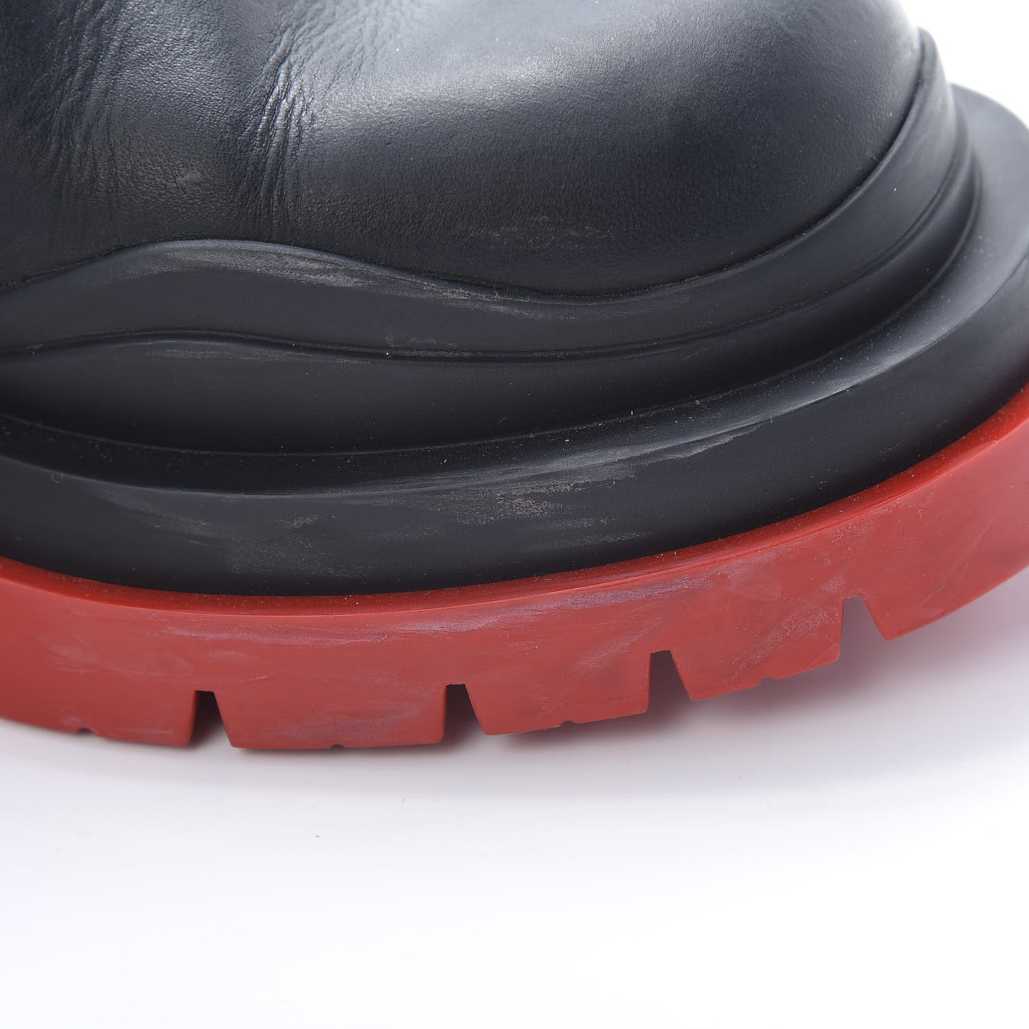 Calfskin The Tire Chelsea Boots 40 Black Bright Red