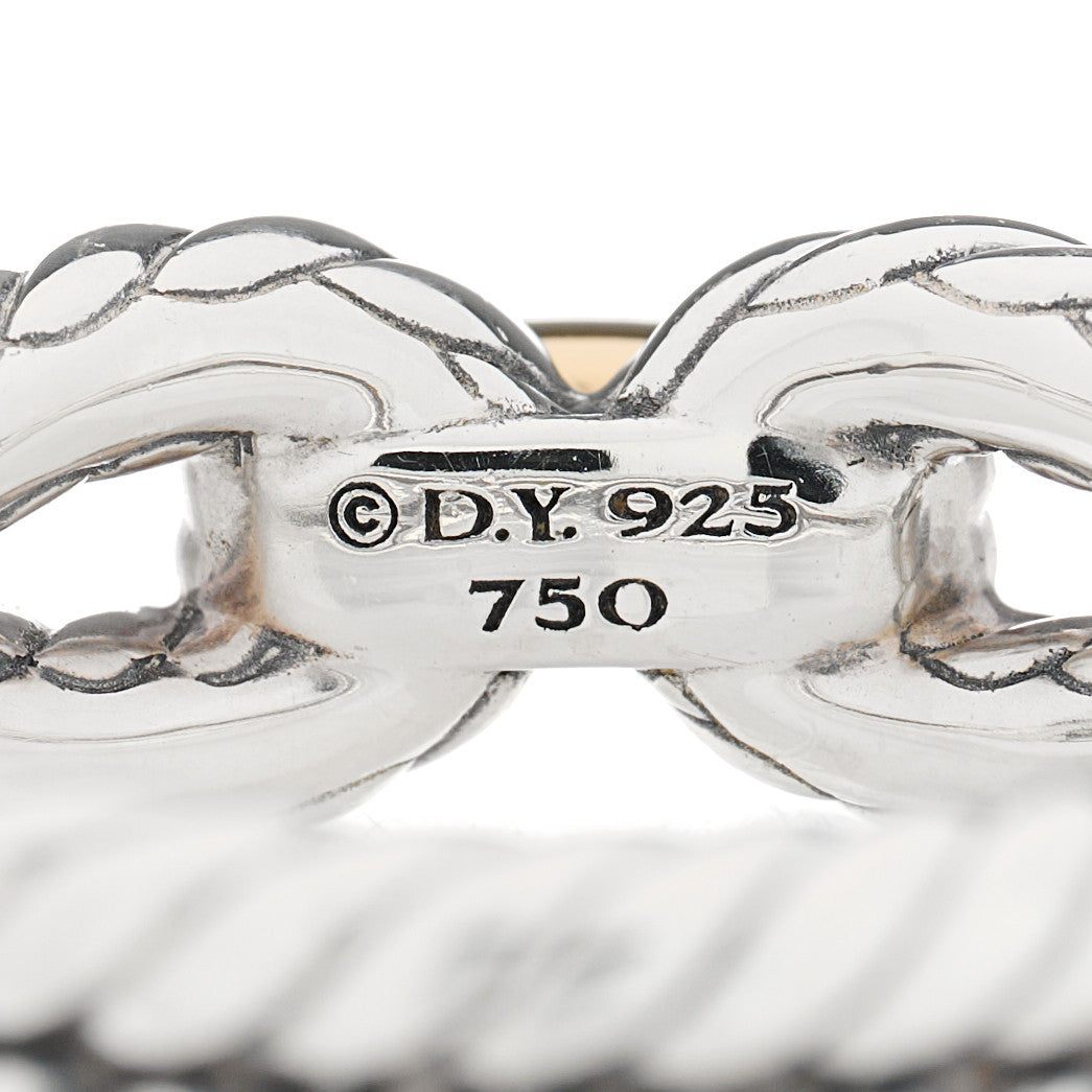 Sterling Silver 18K Yellow Gold Cable Loop Ring 53 6.25