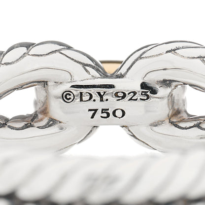 David Yurman Sterling Silver 18K Yellow Gold Cable Loop Ring 53 6.25 4 of 4