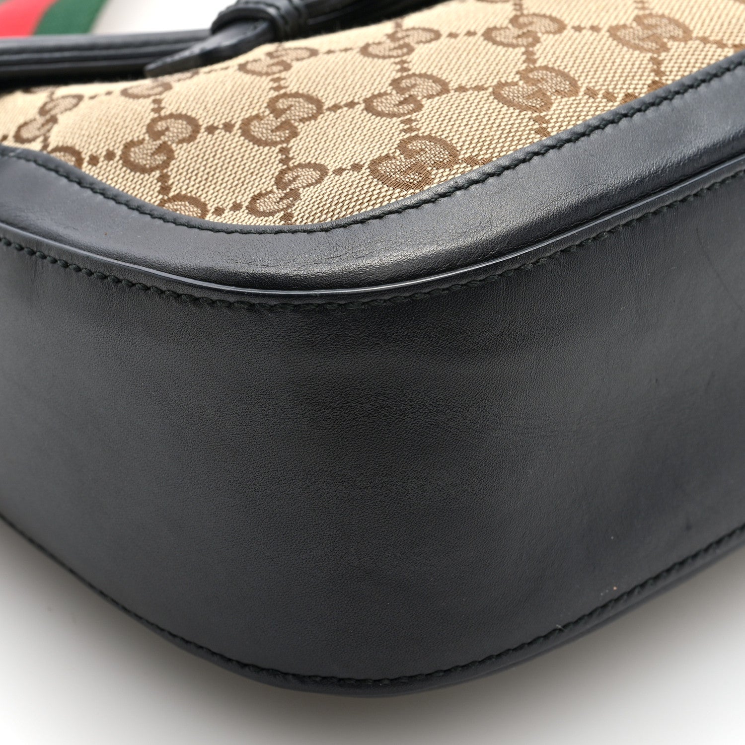 Gucci Monogram Ruinart Calfskin Medium Lady Web Shoulder Bag Beige Ebony Black 10 of 12
