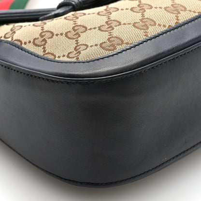 Gucci Monogram Ruinart Calfskin Medium Lady Web Shoulder Bag Beige Ebony Black 10 of 12