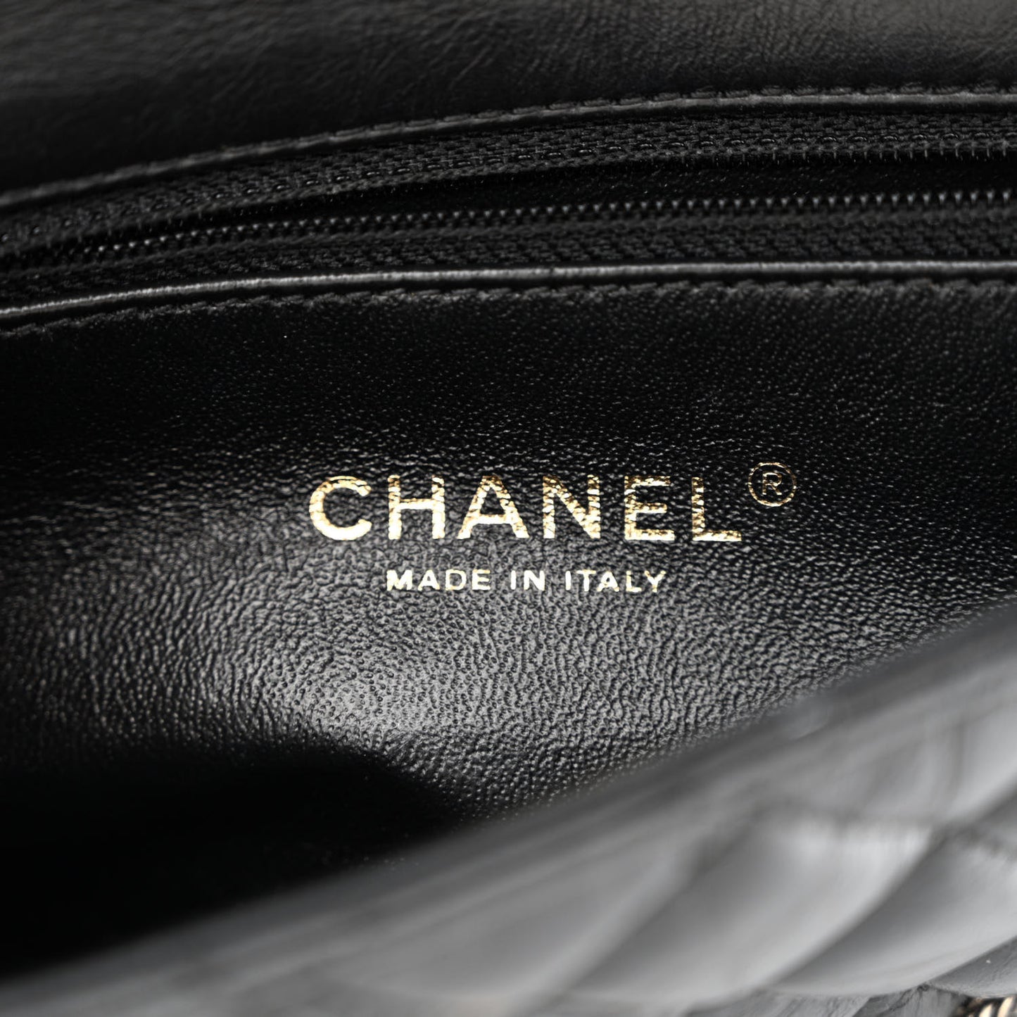 Aged Calfskin Quilted Mini Medallion Flap Black