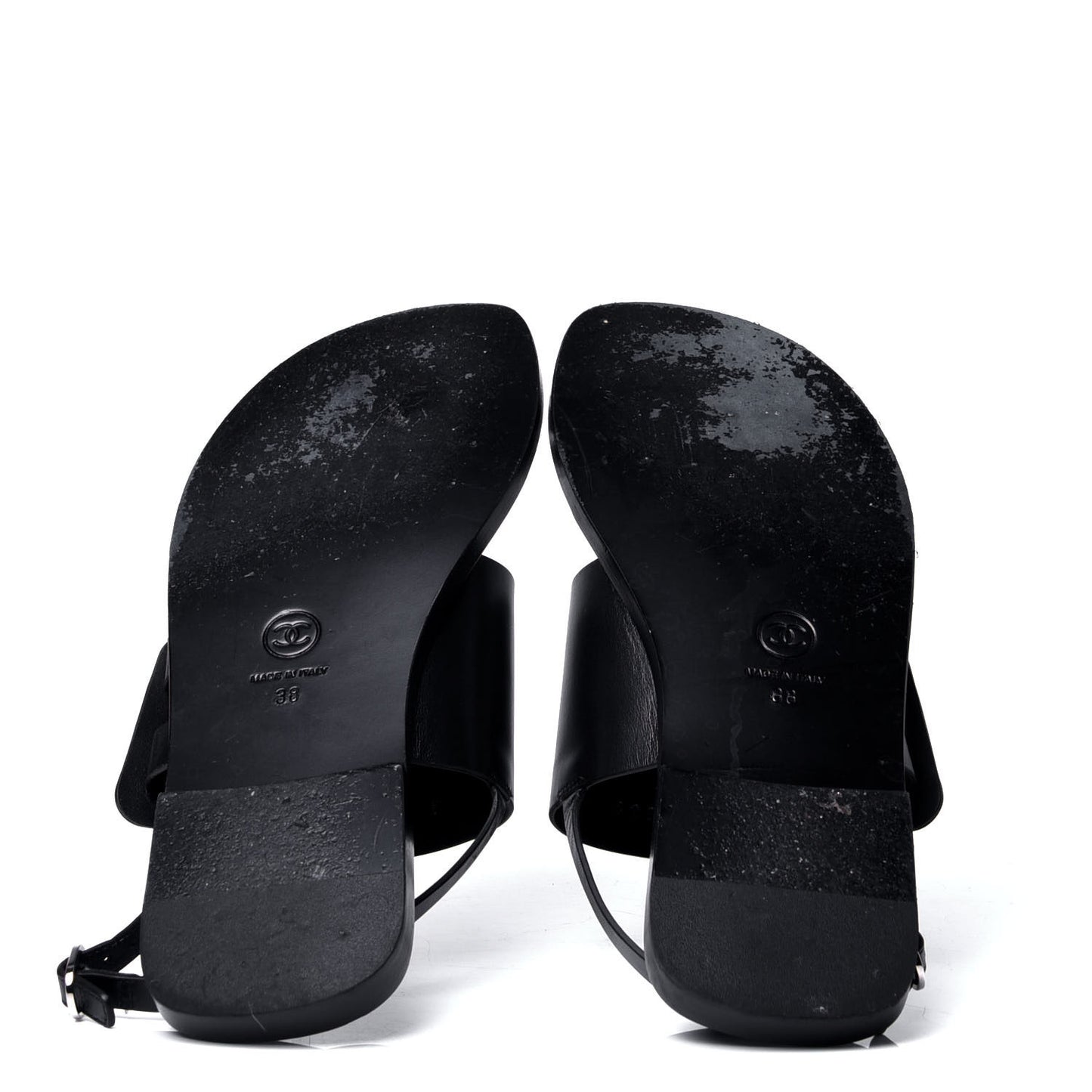 Goatskin CC Sandals 38 Black