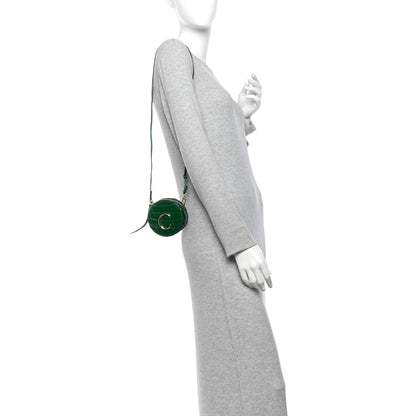 Chloe Calfskin Crocodile Embossed Mini C Round Crossbody Woodsy Green 2 of 11