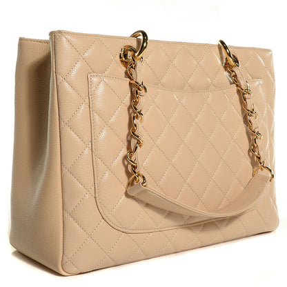 Chanel Caviar Quilted Grand Shopping Tote Beige 3 of 8