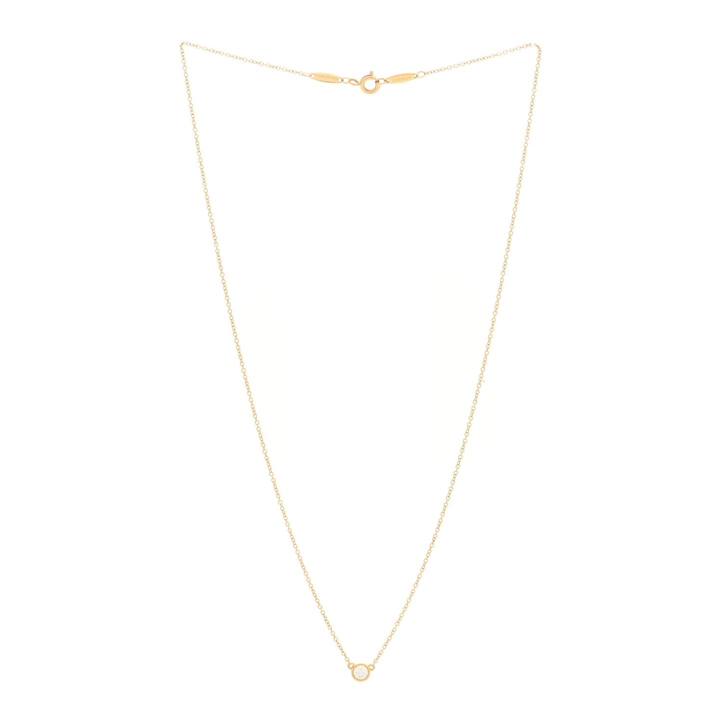 18K Yellow Gold Diamond .20ct Elsa Peretti Diamonds by the Yard Pendant Necklace
