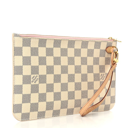 Louis Vuitton Damier Azur Neverfull MM GM Pochette Rose Ballerine 3 of 7