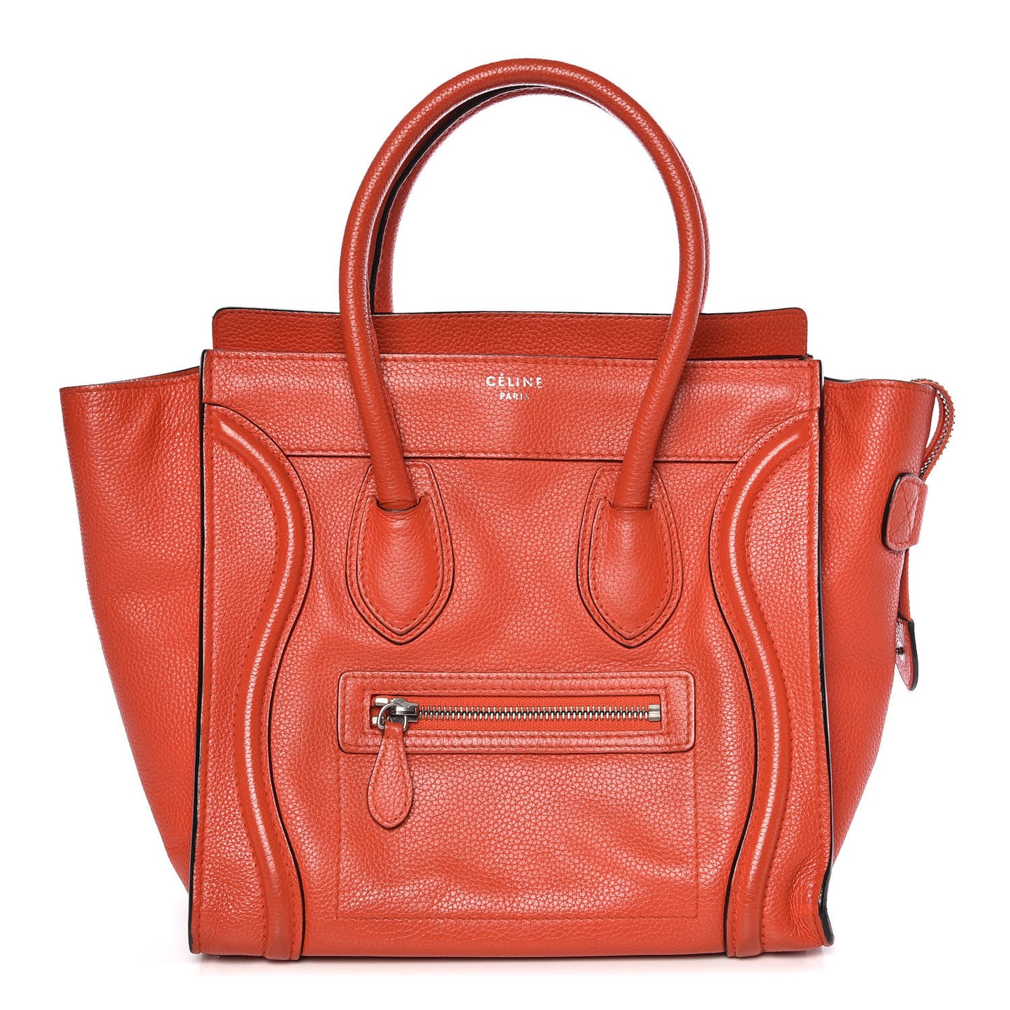 Pebbled Calfskin Micro Luggage Red