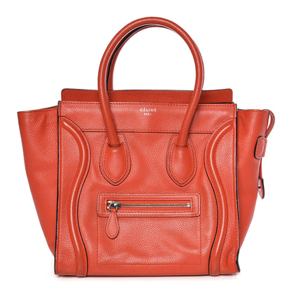 Celine Pebbled Calfskin Micro Luggage Red 1 of 12