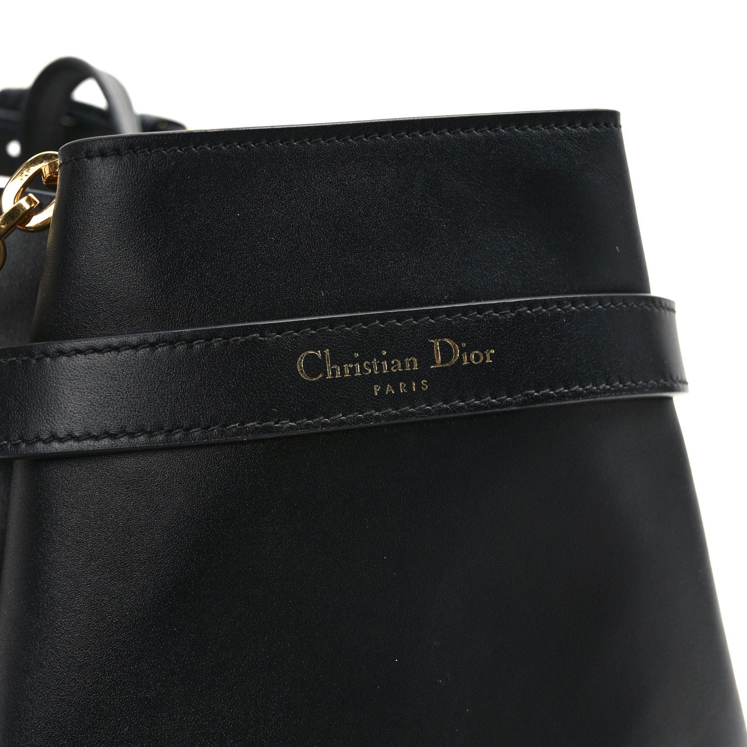Christian Dior Calfskin CD Embossed Medium C'est Chain Bucket Bag Black 9 of 9