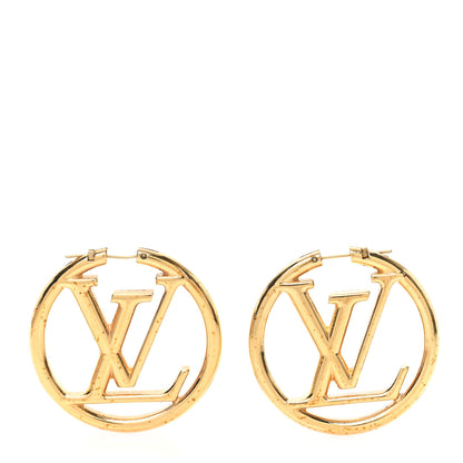 Louis Vuitton Metal Louise Hoop Earrings Gold 1 of 5