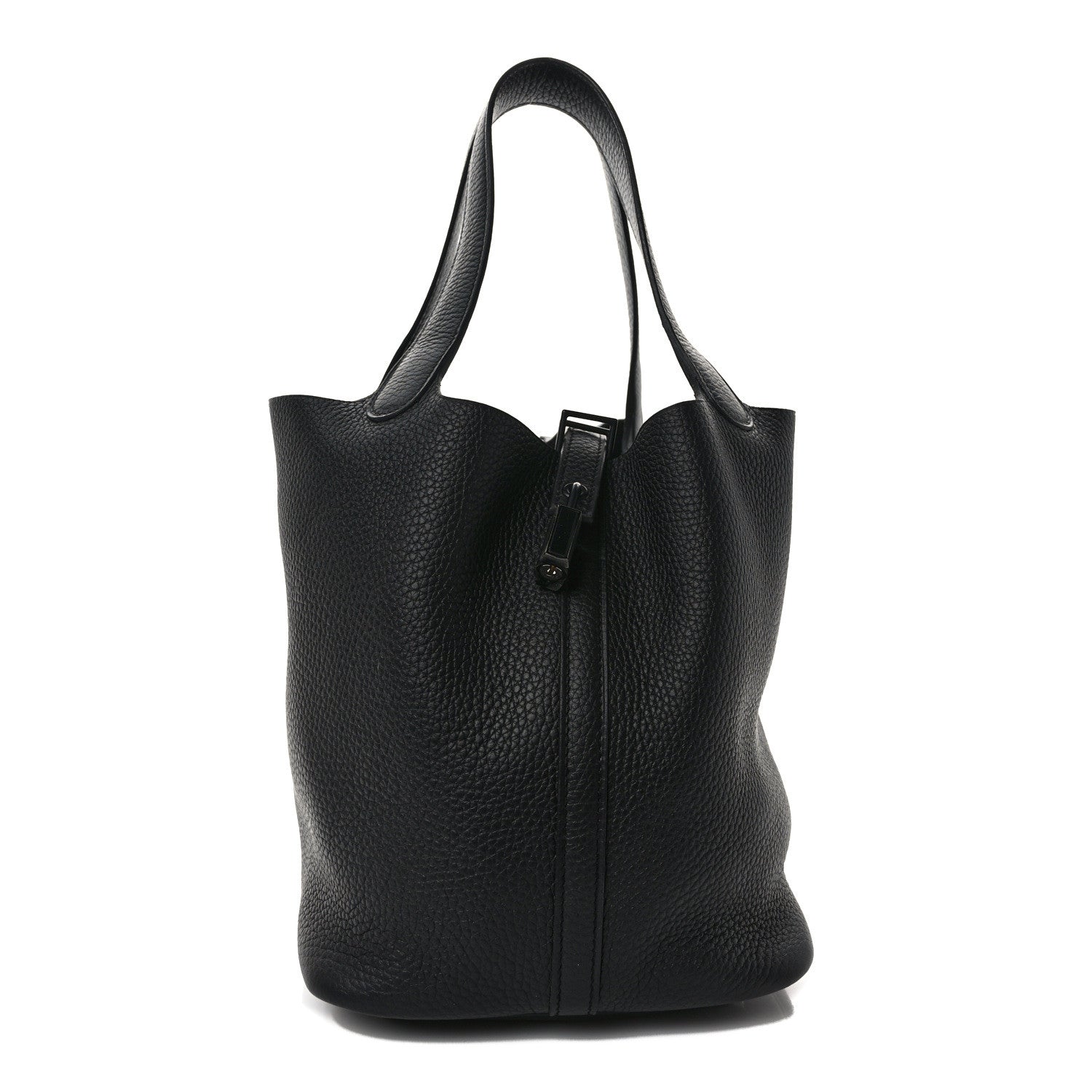 Hermes Taurillon Clemence Monochrome Picotin Lock 22 MM Black 1 of 10