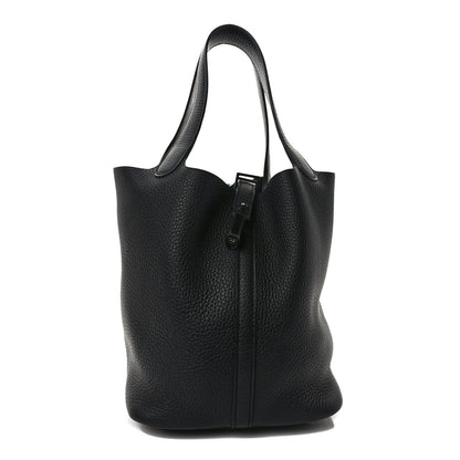 Hermes Taurillon Clemence Monochrome Picotin Lock 22 MM Black 1 of 10