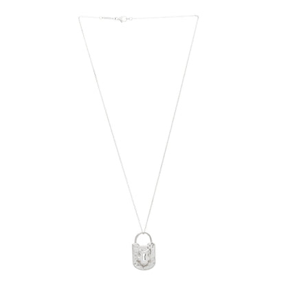 Tiffany Sterling Silver Lock Pendant Necklace 2 of 3