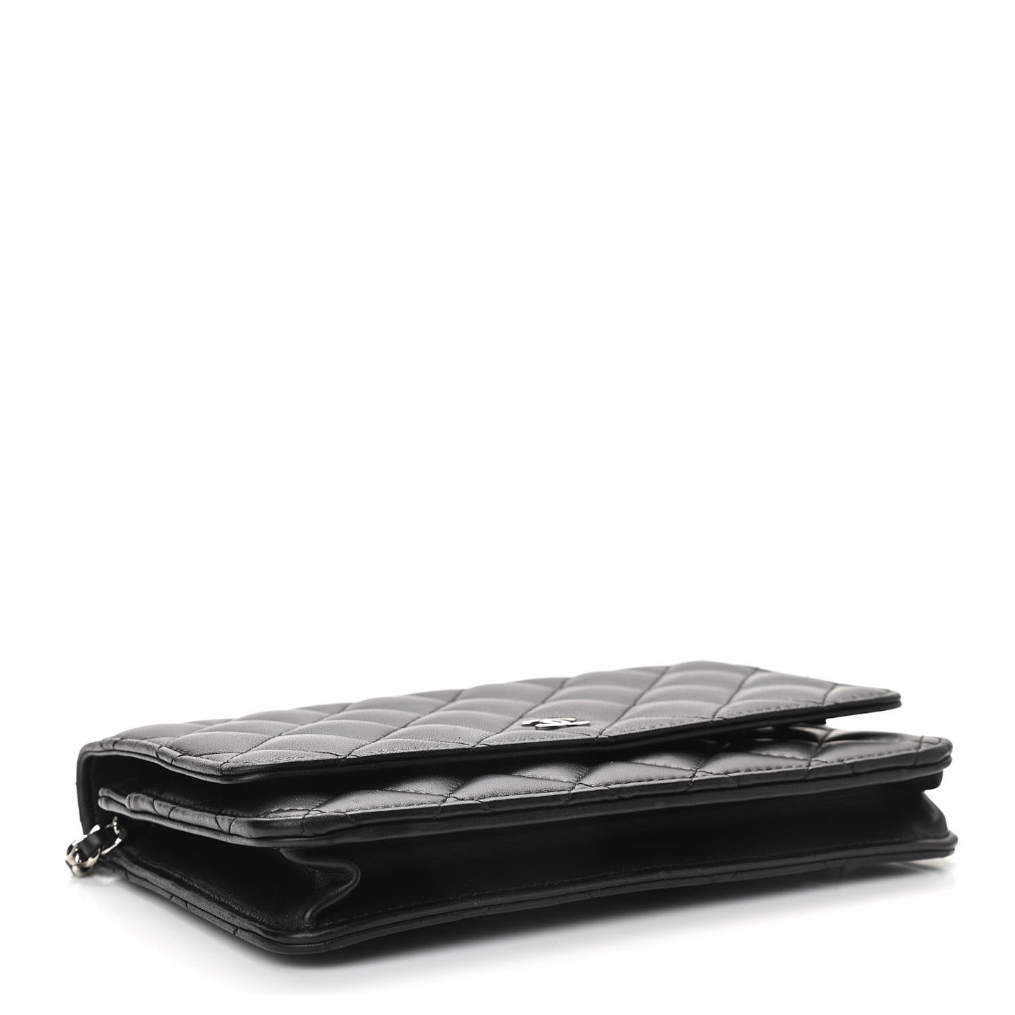 Lambskin Quilted Wallet On Chain WOC Black