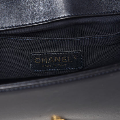 Chanel Lambskin Embossed Medium Boy Cube Flap Navy 6 of 13