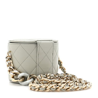 Chanel Lambskin Quilted Mini Vanity Case With Chain Grey 3 of 10