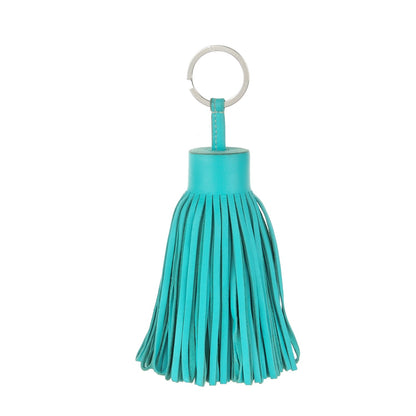 Hermes Lambskin Carmen Alto Tassel Key Holder Bleu Paon 1 of 4