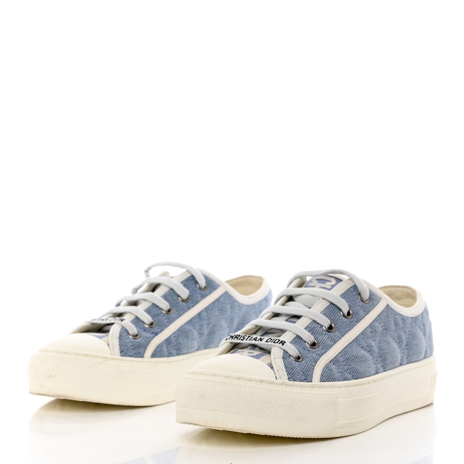 Christian Dior Denim Cannage Walk'N'Dior Low Top Sneakers 36 Dynamic Blue 3 of 10