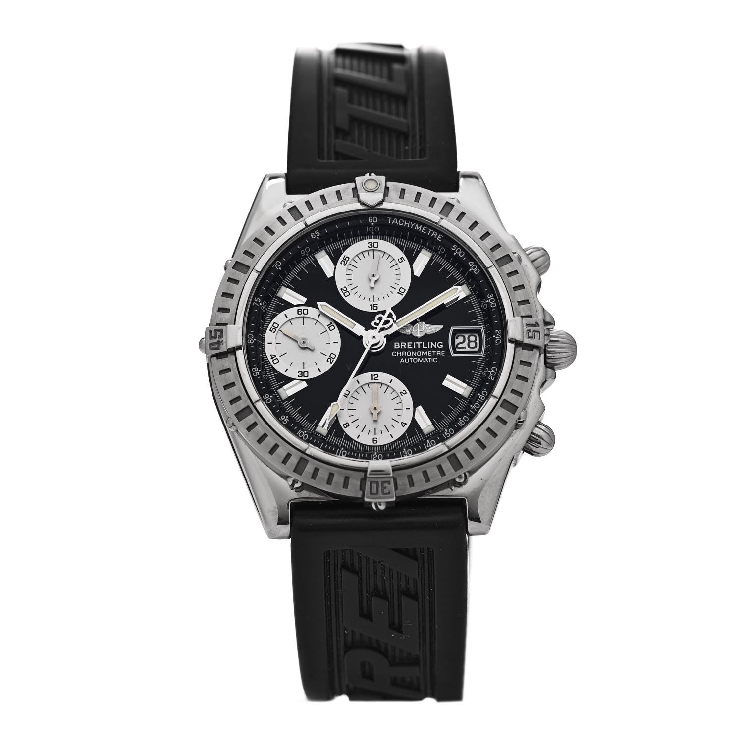 Breitling Stainless Steel Rubber 39mm Chronomat Automatic Watch Black A13352 1 of 4
