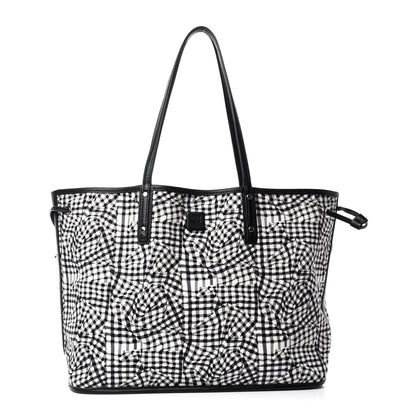 MCM Visetos Medium Project Reversible Shopper Tote Black 9 of 15