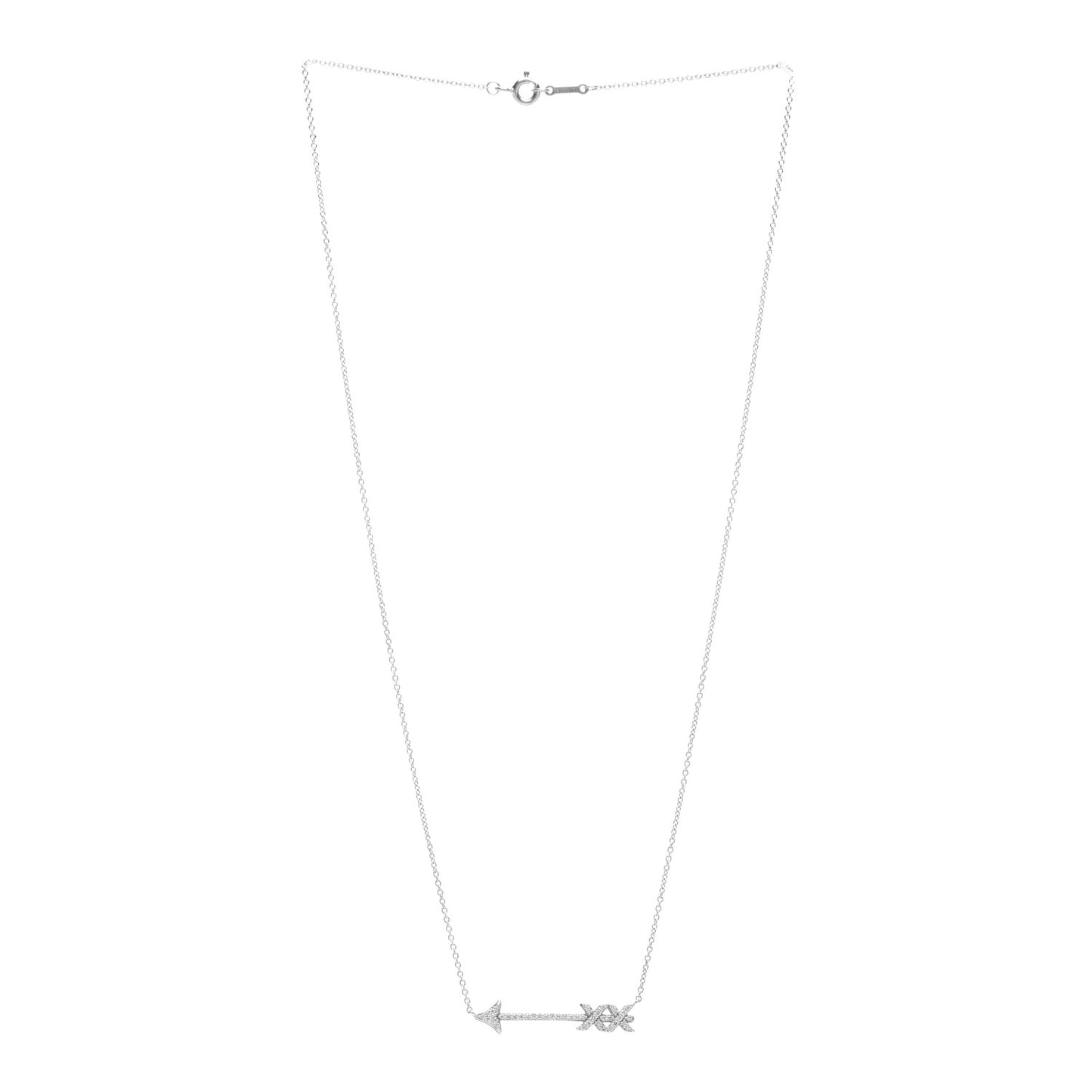 18K White Gold Diamond Paloma's Graffiti Arrow Pendant Necklace
