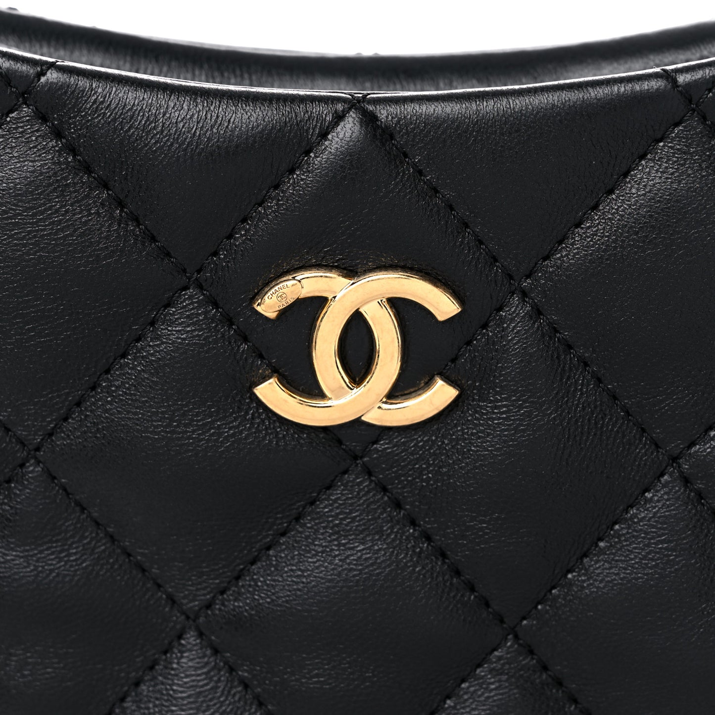 Lambskin Quilted Hobo Black