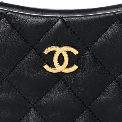 Chanel Lambskin Quilted Hobo Black 8 of 9