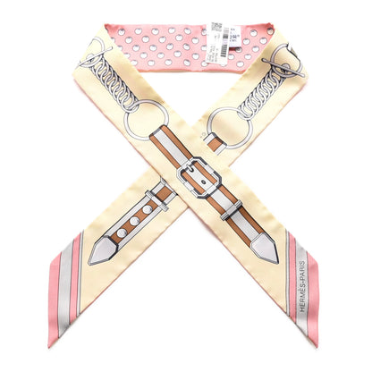 Hermes Silk Grand Tralala Twilly Rose Poudre Jaune 1 of 4