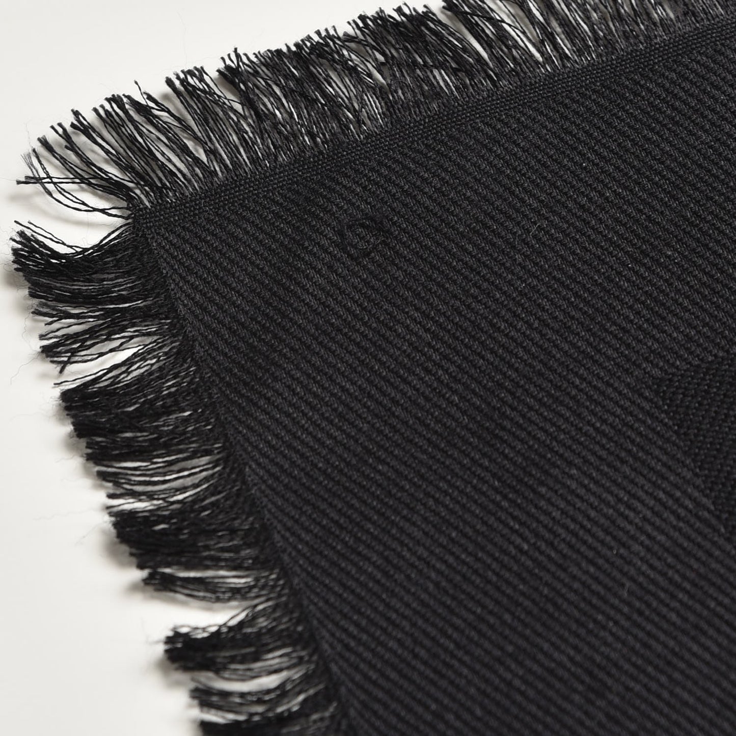 Silk Wool Monogram Shawl Black