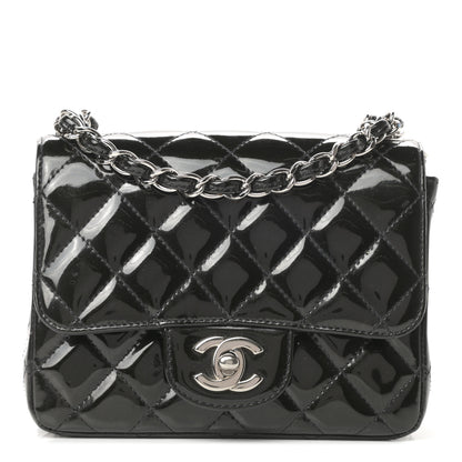 Chanel Patent Calfskin Sparkle Quilted Mini Square Flap Black 1 of 14