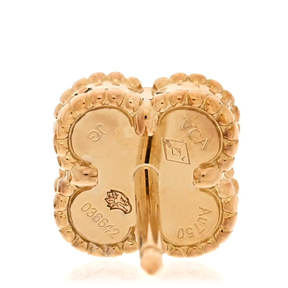 Van Cleef & Arpels 18K Yellow Gold Mother of Pearl Sweet Alhambra Earrings 4 of 4
