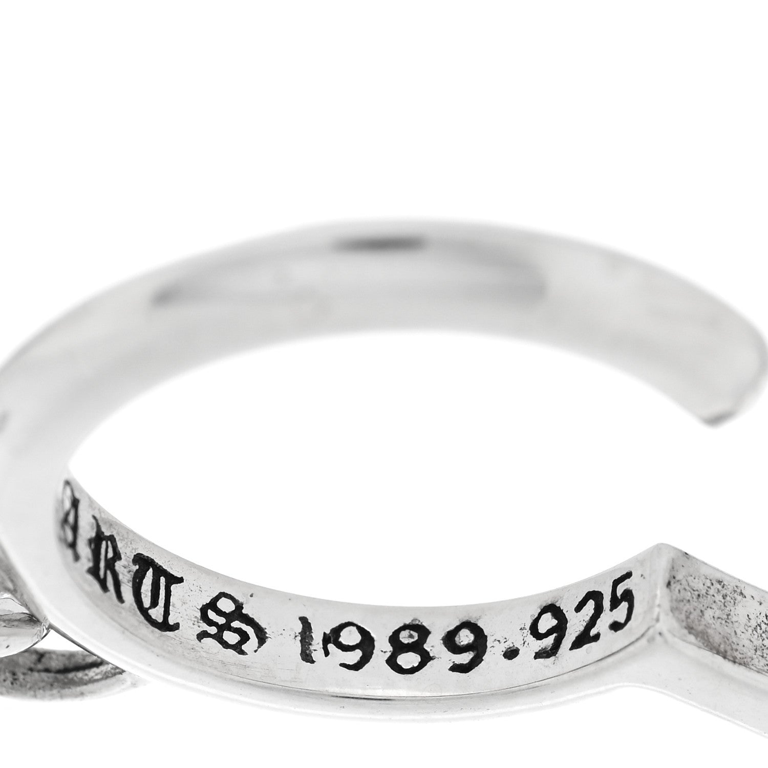 Chrome Hearts Sterling Silver Tiny CH Cross Hoop Drop Earrings 5 of 5