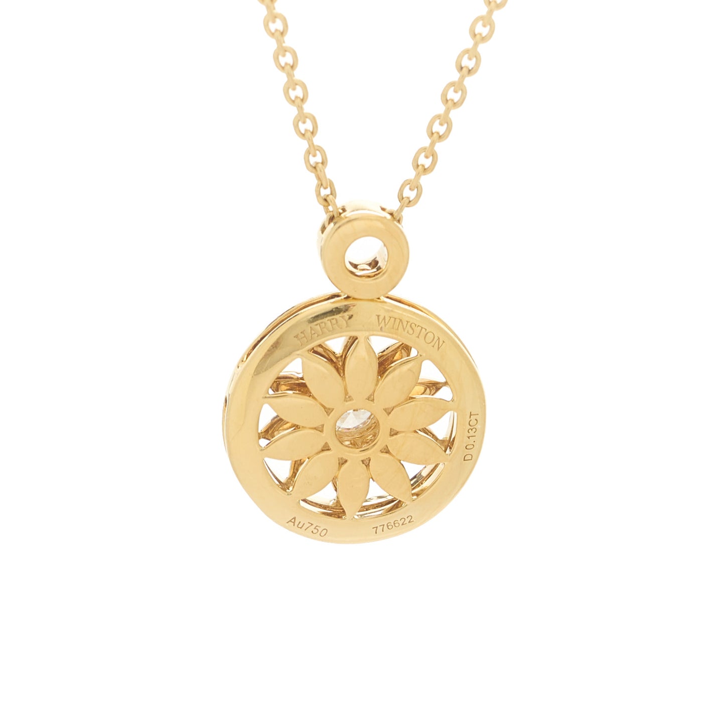 18K Yellow Gold Diamond Winston Gates Pendant Necklace