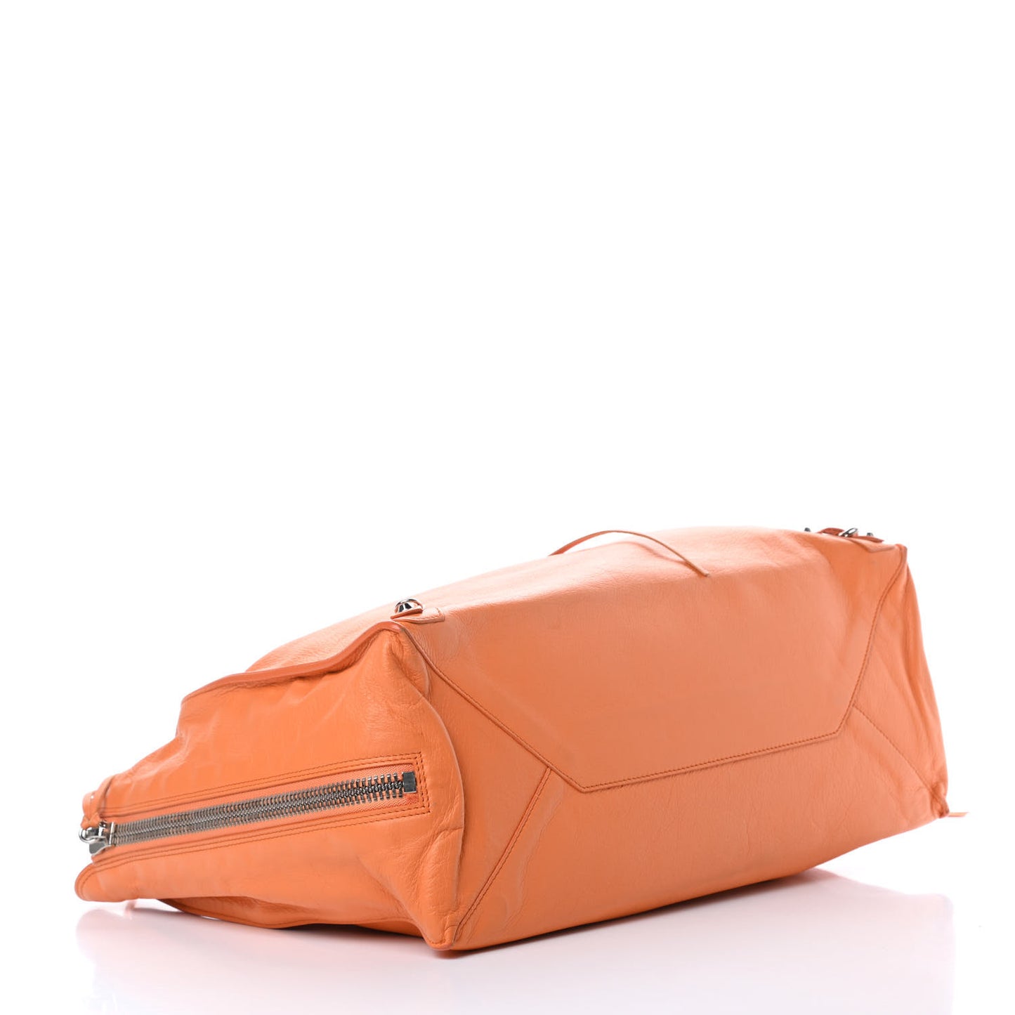 Veau Papier A4 Zip Around Tote Mandarine