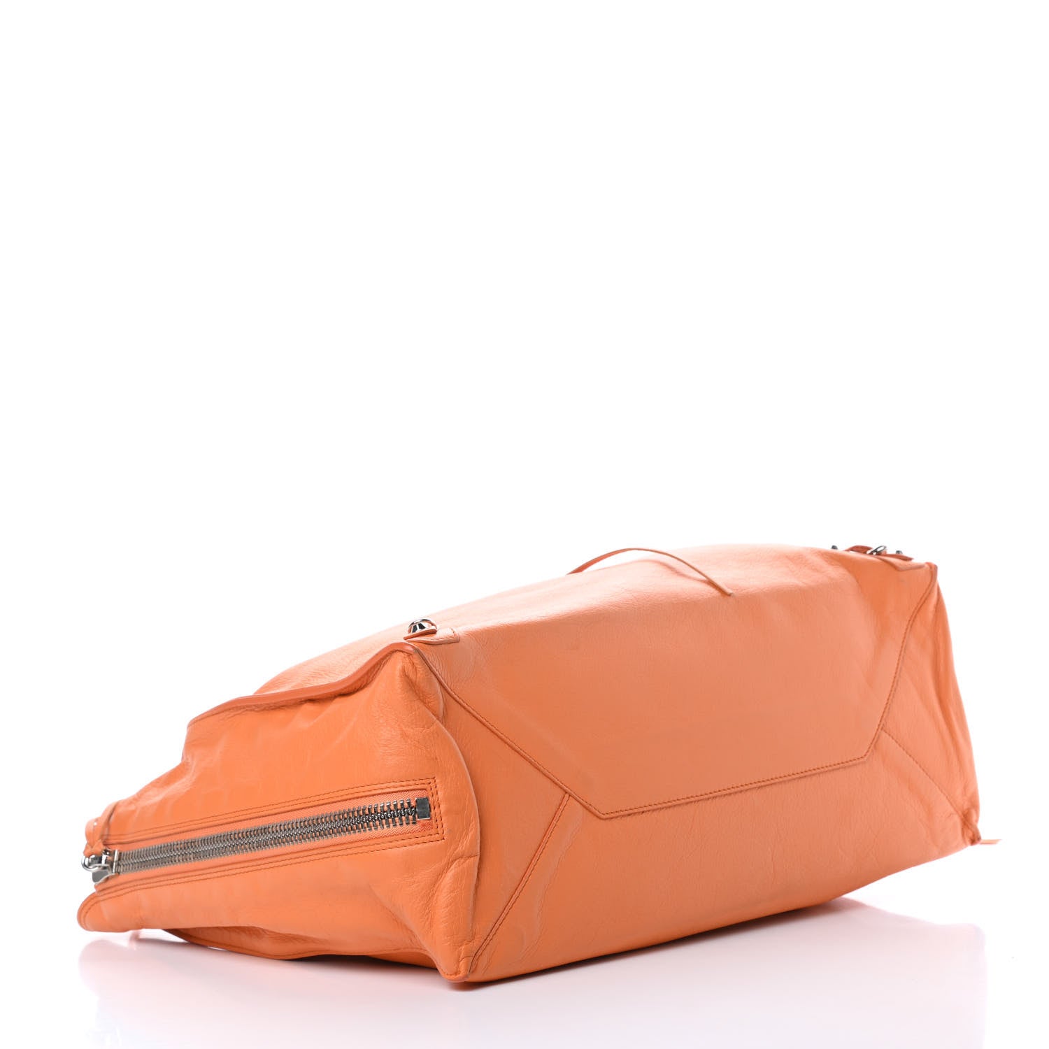 Balenciaga Veau Papier A4 Zip Around Tote Mandarine 4 of 14