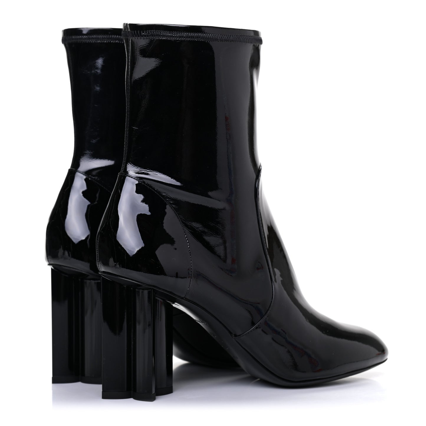 Patent Silhouette Ankle Boots 40 Black