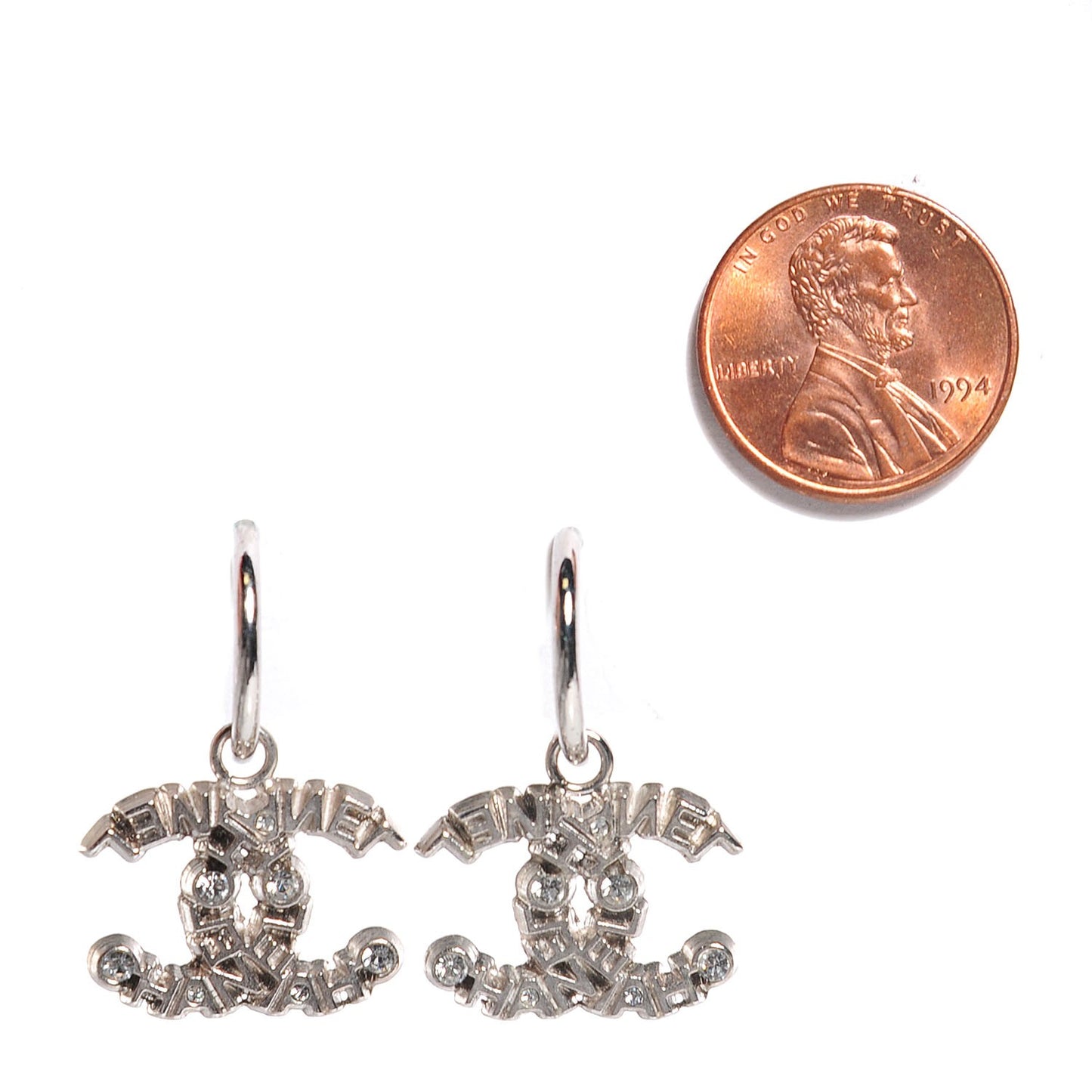 Crystal CC Earrings Silver