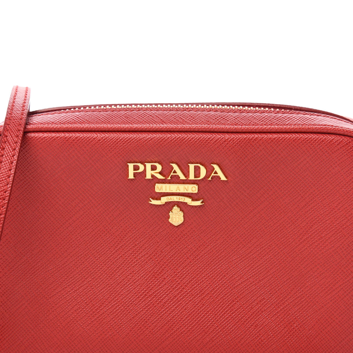 Saffiano Mini Camera Crossbody Bag Fuoco