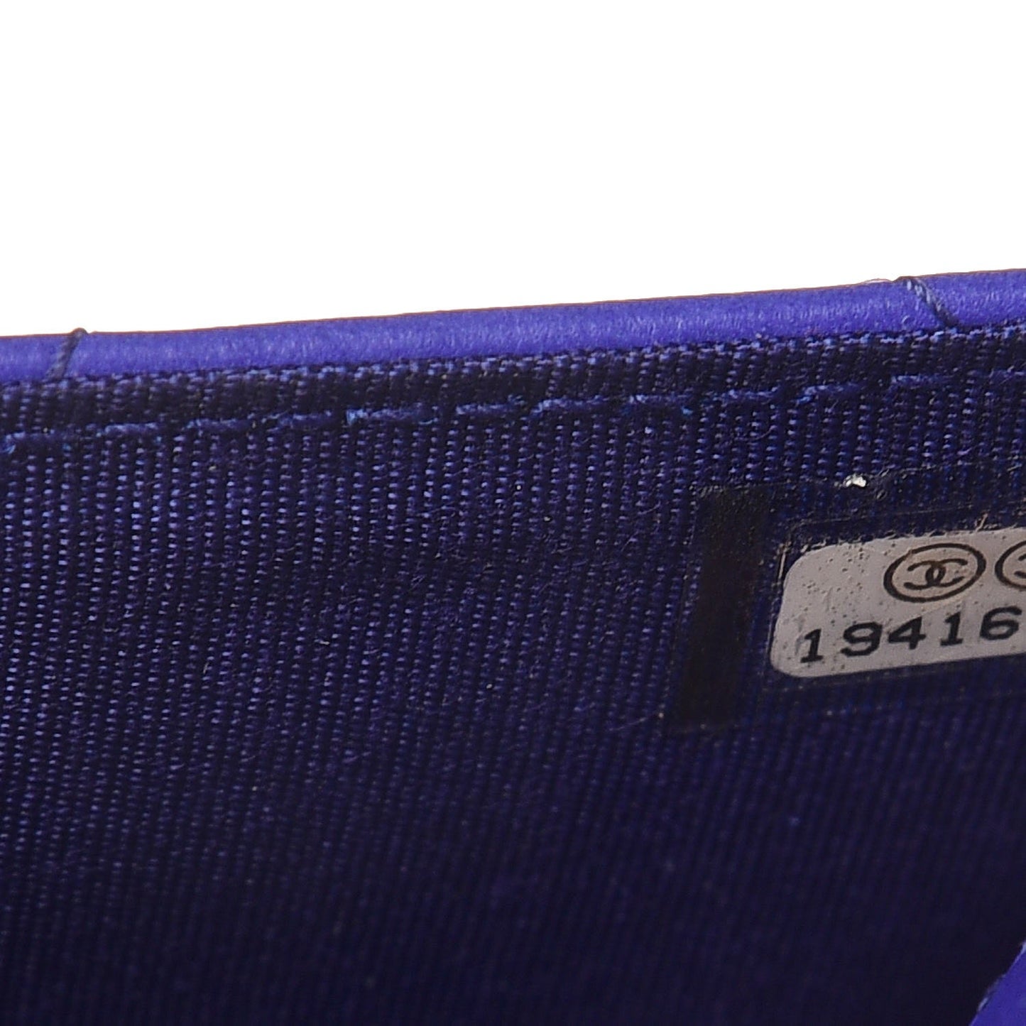 Calfskin Stitched Fancy CC Long Double Wallet Blue