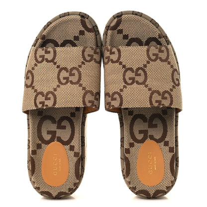 Gucci Monogram Maxi GG Angelina Platform 55mm Slide Sandals 39.5 Camel Ebony 2 of 10