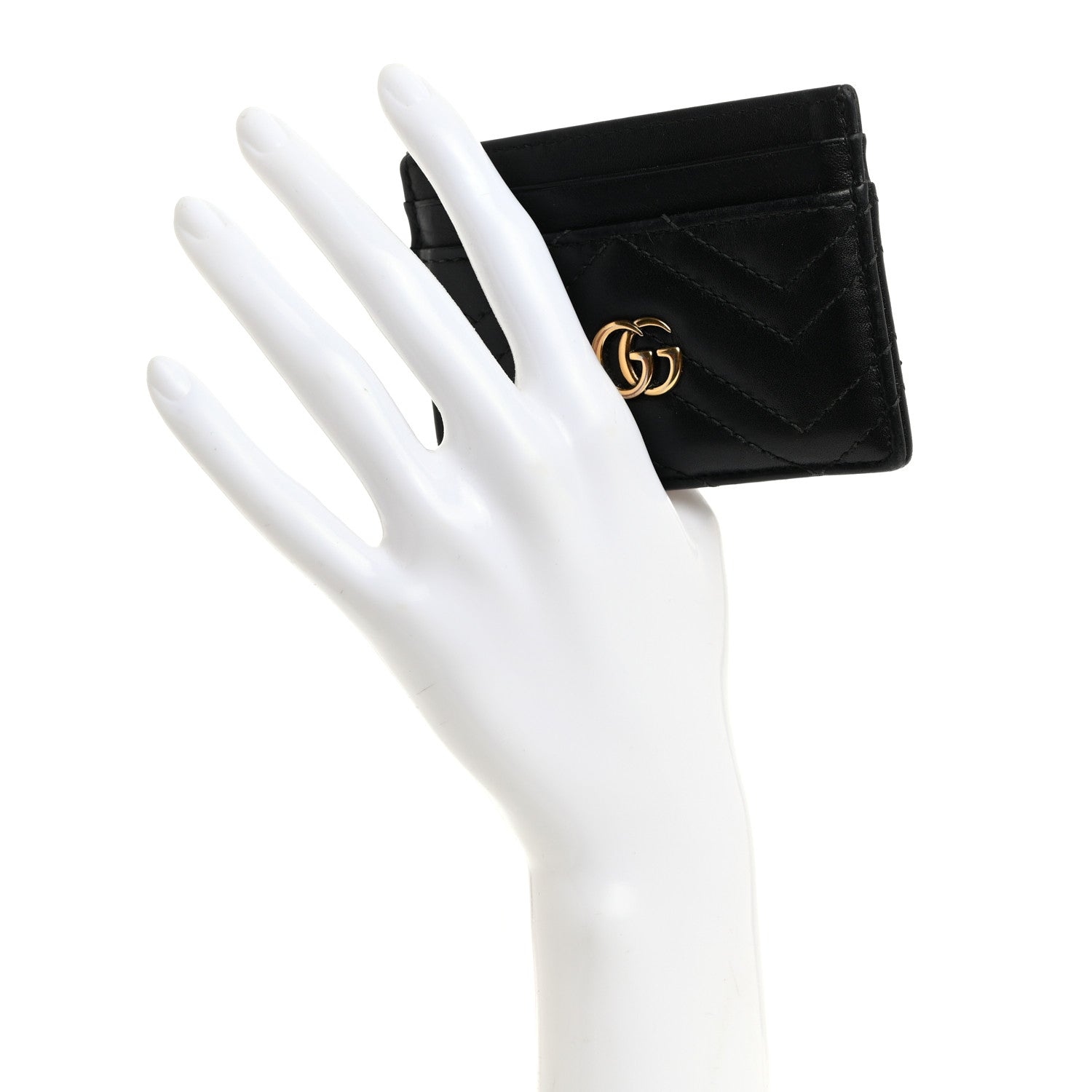 Gucci Calfskin Matelasse GG Marmont Card Holder Black 2 of 10