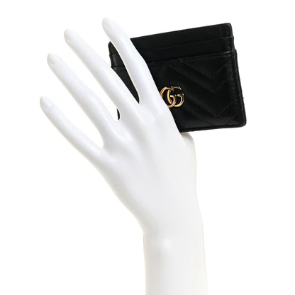 Gucci Calfskin Matelasse GG Marmont Card Holder Black 2 of 10