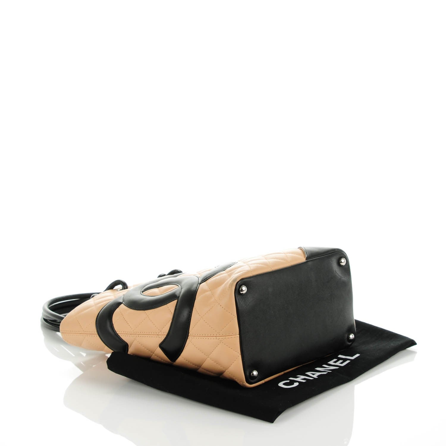 Chanel Calfskin Quilted Medium Cambon Tote Beige Black 4 of 7