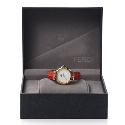 Fendi Stainless Steel Calfskin Mother of Pearl 26mm 430L Quartz Watch Red 5 of 5